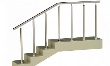 Ограждения с квадратным поручнем со стойками в каждую ступень без ригелей купить в Челябинске