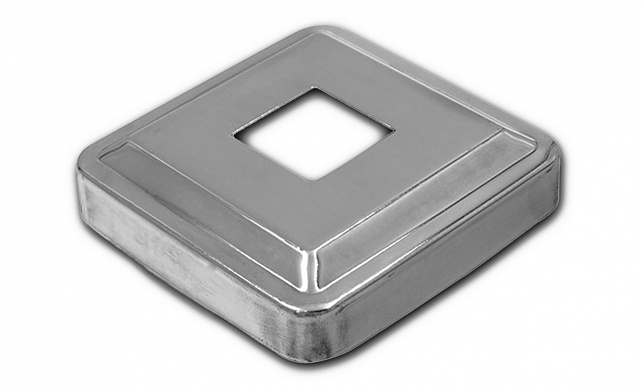 Низ стойки под трубу 20х20 мм, 66х66, высота 16 мм, полированный (AISI 304) k397 Низ стойки под трубу 20х20 мм, 66х66, высота 16 мм, полированный (AISI 304) k397