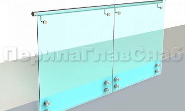 Ограждение с поручнем на выносе на точечном креплении купить в Челябинске