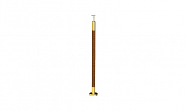 Готовая стойка Ø38,1х950 мм деревянная, со вставками из нержавеющей стали под золото 2х100 мм базовая k741-G купить в Челябинске Готовая стойка Ø38,1х950 мм деревянная, со вставками из нержавеющей стали под золото 2х100 мм базовая k741-G купить в Челябинске