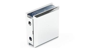 Коннектор для душевой  стена-стекло 45х45 мм, 90°, с двумя отверстиями, цинк, полированный t731 PZn купить в Челябинске