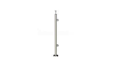 Стойка круглая Ø38.1: 2 штамп. зажимных стеклодержателя, полированная, высота 950 мм (AISI 201) k726-R купить в Челябинске