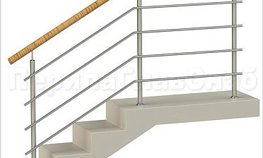 Четыре ригеля на сварке, круглый пластиковый поручень и круглые стойки купить в Челябинске