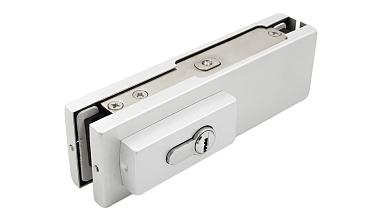 Замок для стеклянной двери угловой с круглым ригелем комплект, под алюминий t150 AL купить в Челябинске