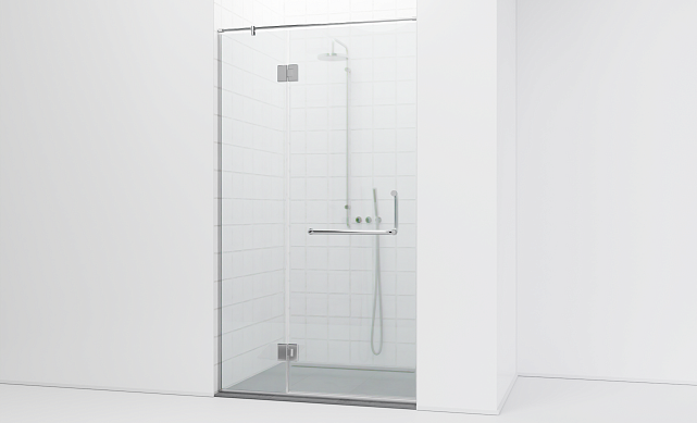 Комплект фурнитуры для душевой перегородки в проеме на профиле с глухим стеклом и дверью t561-1