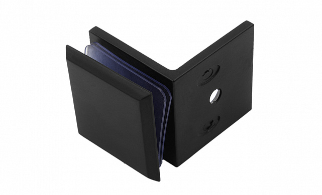 Коннектор для душевой кабины стена-стекло 90°, 45х45, цинк, черный, вырез 69 t732 BZn  Коннектор для душевой кабины стена-стекло 90°, 45х45, цинк, черный, вырез 69 t732 BZn