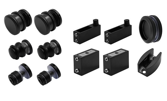  Комплект раздвижной системы для стеклянной душевой, цинк, черный t401 BZn