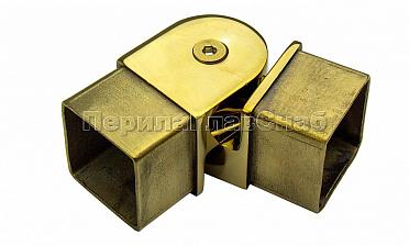Поворот поручня 40х40 мм, регулируемый, полированный, под золото (AISI 304) Фk366-88 купить в Челябинске