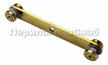 Стеклодержатель пластинчатый 3хМ8, по центрам 170х5 мм, полированный, шайбы 5 мм литые, под стекло 6-12 мм, (AISI 304), под золото Фk023-88 купить в Челябинске