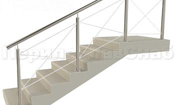 Ограждения из нержавейки. Заполнение из тросиков (нестандартная конфигурация) для крыльца в Челябинске. Готовые проекты ПерилаГлавСнаб