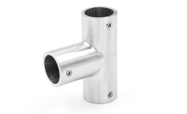 Соединитель-тройник для трубы 19 мм, нержавеющая сталь AISI 304, шлифованная t902 SSS Соединитель-тройник для трубы 19 мм, нержавеющая сталь AISI 304, шлифованная t902 SSS