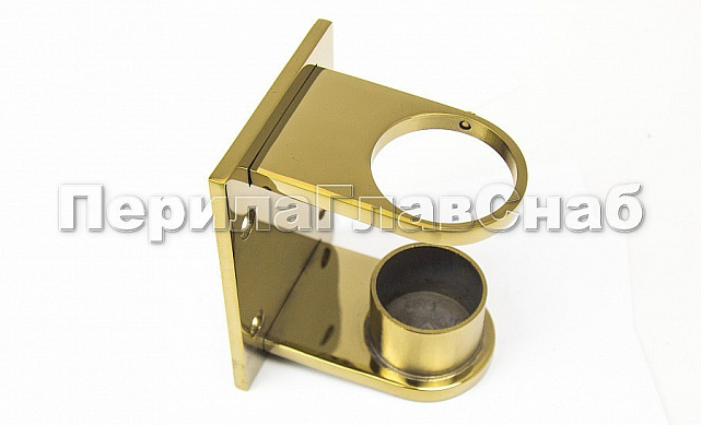 Боковой крепеж С-пластина стакан для Ø38.1 мм, под золото (AISI 304) Фk339-88 Боковой крепеж С-пластина стакан для Ø38.1 мм, под золото (AISI 304) Фk339-88