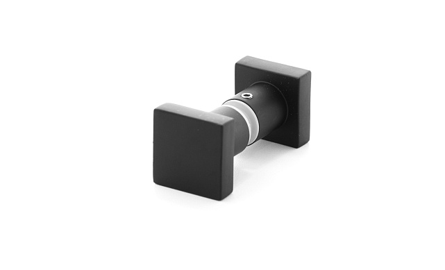 Ручка-кноб квадратная, для стекла 6-12мм, черная t669 Bl Ручка-кноб квадратная, для стекла 6-12мм, черная t669 Bl