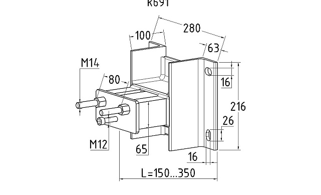 Закладной кронштейн, Ст3 (закладная) k691 2 Закладной кронштейн, Ст3 (закладная) k691 2