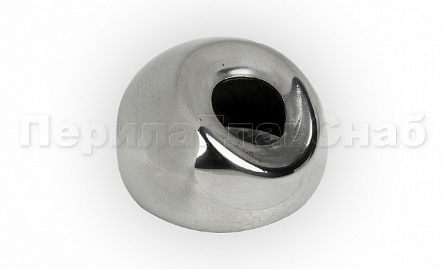 Наконечник штампованный (СПС) косой 30° на трубу Ø32 мм, для поручня Ø38.1-50.8 мм, полированный, нержавеющий, AISI 304, k550 2 Наконечник штампованный (СПС) косой 30° на трубу Ø32 мм, для поручня Ø38.1-50.8 мм, полированный, нержавеющий, AISI 304, k550 2