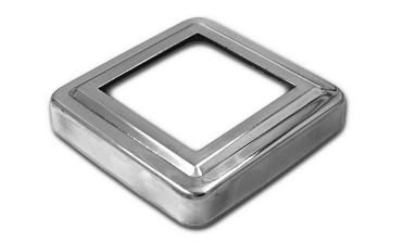 Низ стойки фигурный под трубу 50х50 мм, 83х83х0.5 мм, высота 17 мм, полированный (AISI 304) k375 купить в Челябинске