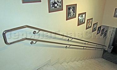 Двойной пристенный поручень из нержавейки купить в Челябинске