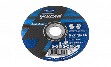 Отрезной круг 125х22х1 Нортон Вулкан Ф-0143 купить в Челябинске