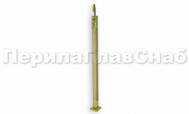 Готовая стойка Ø38,1х950 мм деревянная, со вставками из нержавеющей стали под золото 2х100 мм базовая k741-G 2 Готовая стойка Ø38,1х950 мм деревянная, со вставками из нержавеющей стали под золото 2х100 мм базовая k741-G 2