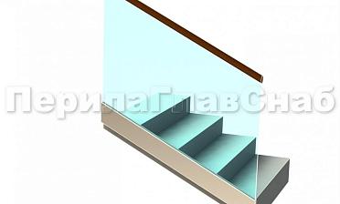 Ограждение с деревянным поручнем на профиле на лестнице купить в Челябинске