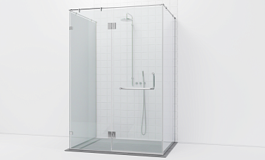 Комплект фурнитуры для душевой перегородки возле стены с дверью и глухими стеклами t571-1 купить в Челябинске