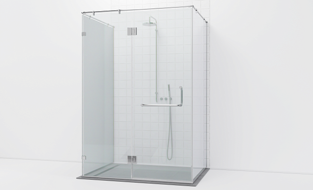 Комплект фурнитуры для душевой перегородки возле стены с дверью и глухими стеклами t571-1 Комплект фурнитуры для душевой перегородки возле стены с дверью и глухими стеклами t571-1