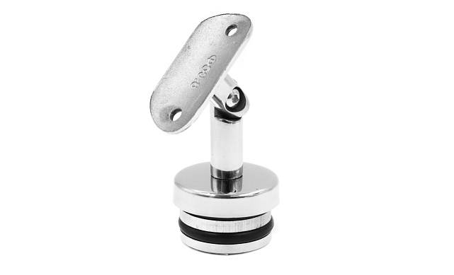 Наконечник палец с алюминиевой системой фиксации на стойке Ø42.4х1.5 мм, регулируемым ложементом под поручень Ø50.8 мм, полированный, литой, нержавеющий AISI 304 k206 Наконечник палец с алюминиевой системой фиксации на стойке Ø42.4х1.5 мм, регулируемым ложементом под поручень Ø50.8 мм, полированный, литой, нержавеющий AISI 304 k206