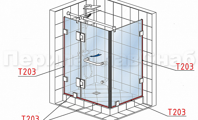 Уплотнитель для стекла в душевую кабину 8 мм, стекло-стекло 2200 мм t203 2 Уплотнитель для стекла в душевую кабину 8 мм, стекло-стекло 2200 мм t203 2