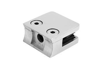 Стеклодержатель литой квадратный с вставками под стекло 8-10 мм (4+4 мм), на стойку Ø38.1 мм, 41х22х42, полированный, (AISI 304) k004-10 купить в Челябинске