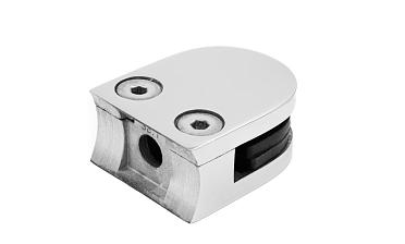 Стеклодержатель литой под стекло 8 мм (4+4 мм), под стойку Ø38.1 мм, (40х22х49), полированный AISI 316 k001-5 купить в Челябинске