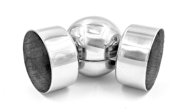 Поворот поручня, шаровый под Ø50.8х0.8 мм, полированный AISI 201 k053-7 Поворот поручня, шаровый под Ø50.8х0.8 мм, полированный AISI 201 k053-7