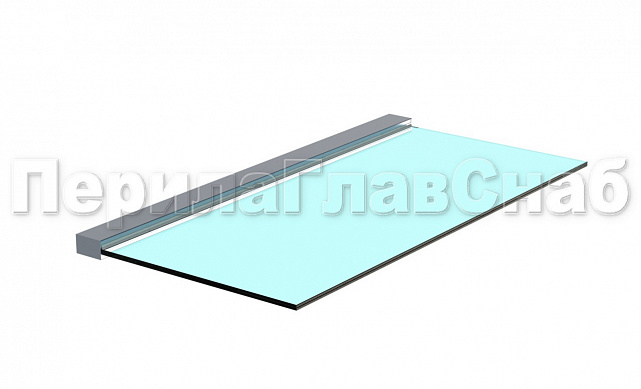 Козырек на алюминиевом профиле ,вынос до 950мм, k671-100 Козырек на алюминиевом профиле ,вынос до 950мм, k671-100