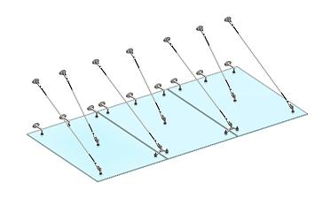 Комплект фурнитуры для козырька 1800х3700 (на вантах/тягах) k671-18-37 купить в Челябинске