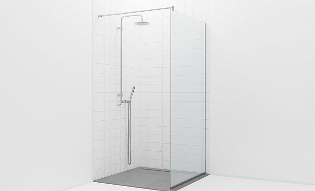 Стационарная душевая перегородка на профиле t581-1 Стационарная душевая перегородка на профиле t581-1