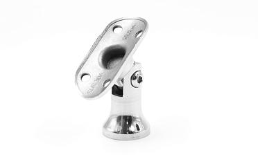 Наконечник стойки "колокольчик" на плоскость, с регулируемым ложементом под поручень Ø50.8 мм, литой, полированный, нержавеющий AISI 304, k203-3 купить в Челябинске