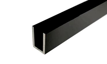 П-образный профиль 19x13, L=2200, под стекло 8 мм, алюминий анодированный в черный глянцевый t756 AND BL купить в Челябинске П-образный профиль 19x13, L=2200, под стекло 8 мм, алюминий анодированный в черный глянцевый t756 AND BL купить в Челябинске