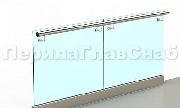 Ограждение с поручнем на выносе в зажимном профиле купить в Челябинске