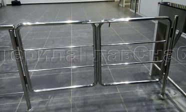 Нержавеющие двустворчатые калитки с горизонтальным заполнением купить в Челябинске