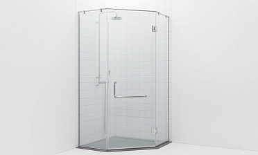 Комплект фурнитуры для трапециевидной душевой перегородки на профиле с угловой штангой t553-1 купить в Челябинске