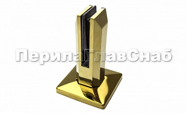 Стеклодержатель литой напольный, плоский 50х50х160 мм, полированный, под золото (AISI 304) Фk275-88 Стеклодержатель литой напольный, плоский 50х50х160 мм, полированный, под золото (AISI 304) Фk275-88