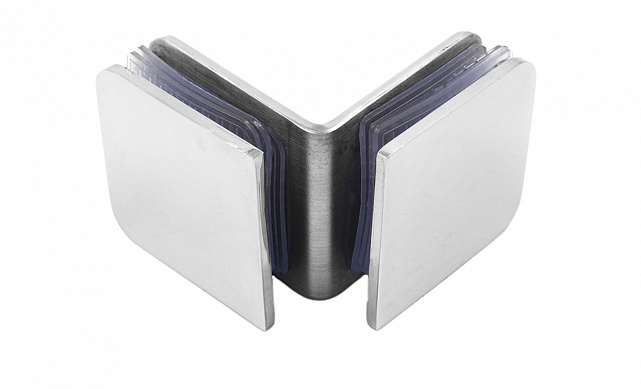 Коннектор для душевой кабины стекло-стекло 90° 45х45 мм полированный t725-2 PSS  Коннектор для душевой кабины стекло-стекло 90° 45х45 мм полированный t725-2 PSS