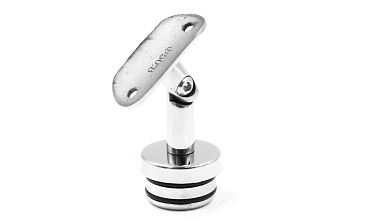 Наконечник палец с алюминиевой системой фиксации на стойке Ø38.1х1.5 мм, регулируемым ложементом под поручень Ø50.8 мм, полированный, литой, нержавеющий (AISI 304) k204 купить в Челябинске Наконечник палец с алюминиевой системой фиксации на стойке Ø38.1х1.5 мм, регулируемым ложементом под поручень Ø50.8 мм, полированный, литой, нержавеющий (AISI 304) k204 купить в Челябинске