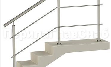 Два ригеля на сварке, круглый поручень и квадратные стойки купить в Челябинске