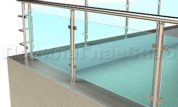 Кровельное ограждение из нержавеющей стали со стеклами в Челябинске. Готовые проекты ПерилаГлавСнаб