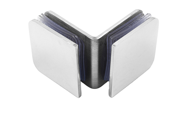 Коннектор для душевой кабины стекло-стекло 90° 45х45 мм латунь-хром, полированный t725 PC