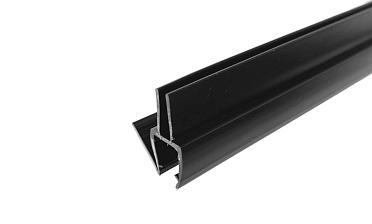 Уплотнитель для стекла 8 мм, блэк ультра - непрозрачный черный, пол-стекло 2200 мм t206-2 BL-U купить в Челябинске