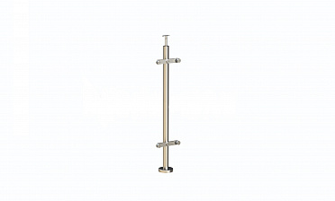 Стойка круглая  Ø38.1: 2 пластинчатых стеклодержателя, полированная, высота 950 мм (AISI 304) k729 купить в Челябинске Стойка круглая  Ø38.1: 2 пластинчатых стеклодержателя, полированная, высота 950 мм (AISI 304) k729 купить в Челябинске