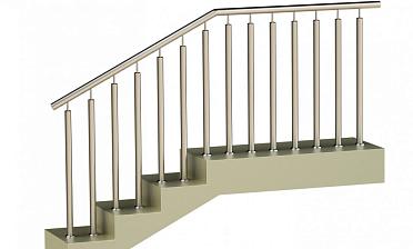 Ограждения с двумя стойками в каждую ступень без ригелей купить в Челябинске