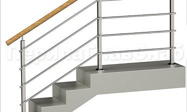 Четыре ригеля на держателях, круглый пластиковый поручень и квадратные стойки купить в Челябинске