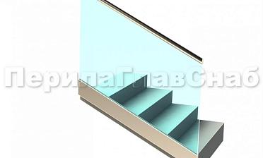 Ограждение с поручнем с пазом в зажимном профиле на лестнице купить в Челябинске